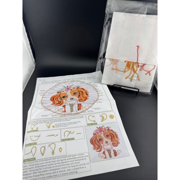 New Dog Embroidery Kit - Cavalier King Charles - No. 814 - Picture 3 of 3